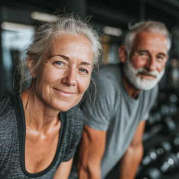Grup de seniori fericiți după antrenament